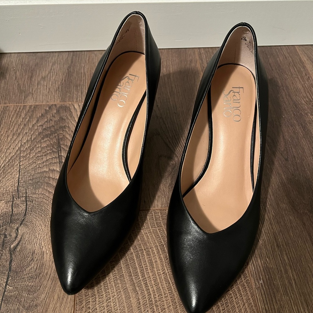Franco Sarto Black Leather Heels